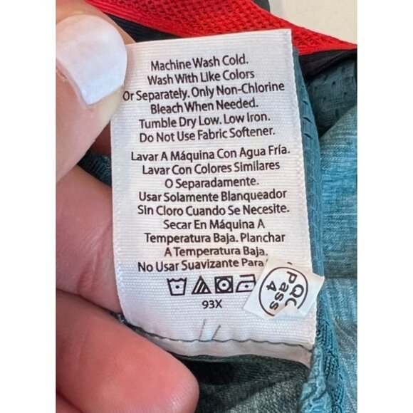 George Flat Front Shorts Blue Green Teal Polyester Spandex Lightweight Size 42 - Picture 6 of 8